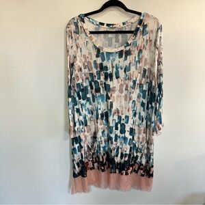 Logo x Lori Goldstein Lace Trim Tunic Top